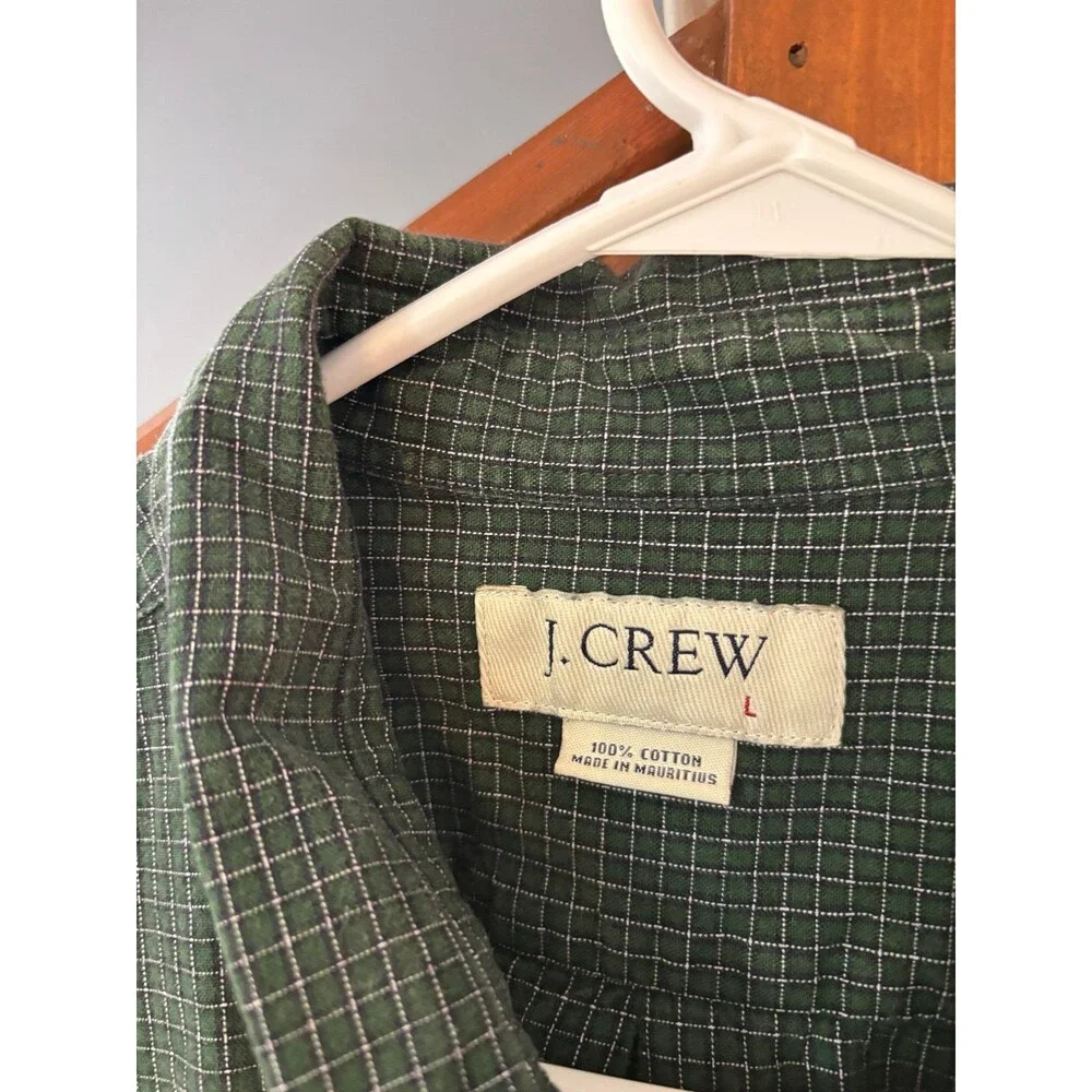 Vintage J Crew Plaid Short Sleeve Button Up Shirt Y2K Retro L grunge skater